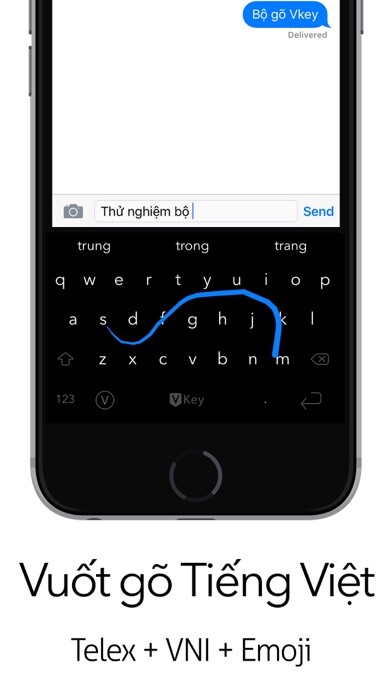 Emulate iPhone app VKey - Gõ Tiếng Việt với Swipe-to-type using MyAndroid