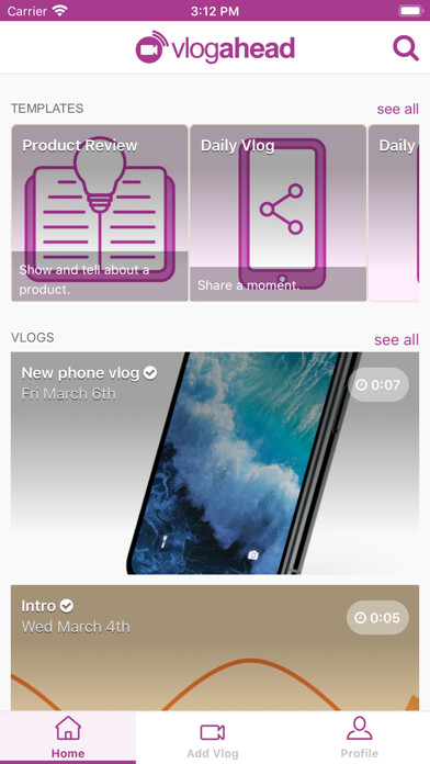 Emulate iPhone app VlogAhead using MyAndroid
