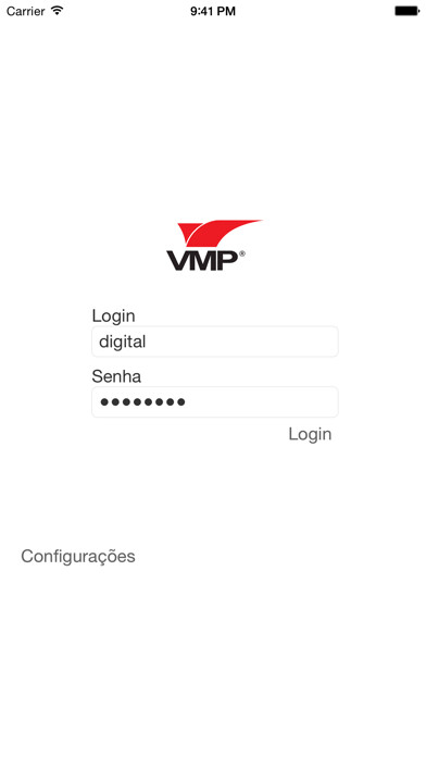 Emulate iPhone app VMP Papeis - Força de vendas using MyAndroid