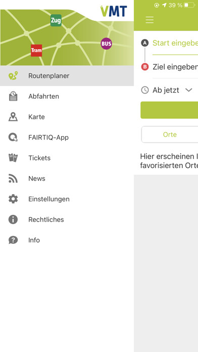Emulate iPhone app VMT - Verkehrsverbund... using MyAndroid