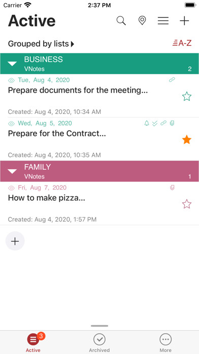 Emulate iPhone app VNotes - Daily note taker using MyAndroid