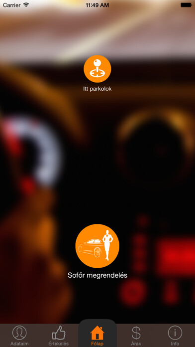 Emulate iPhone app Vénusz Sofőrszolgálat using MyAndroid