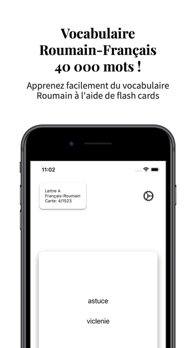 Emulate iPhone app Vocabulaire Roumain-Français using MyAndroid