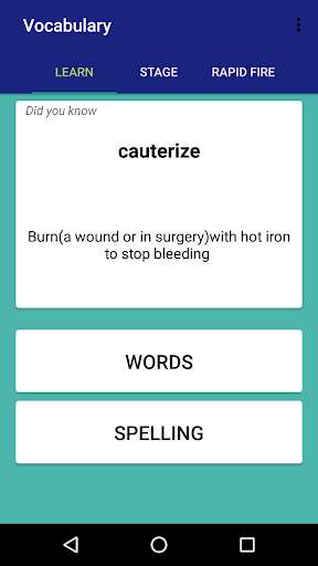 Run android online APK Vocabulary Builder with Pronunciations -GRE, IELTS from MyAndroid or emulate Vocabulary Builder with Pronunciations -GRE, IELTS using MyAndroid