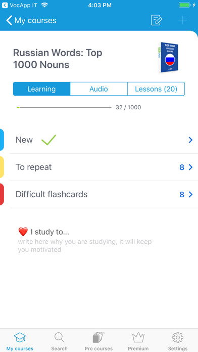 Emulate iPhone app VocApp Language: Learn Russian using MyAndroid Emulate iPhone app VocApp Language: Learn Russian using MyAndroid