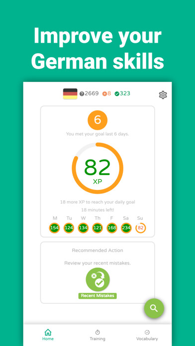 Emulate iPhone app Vocatrain - Learn German using MyAndroid