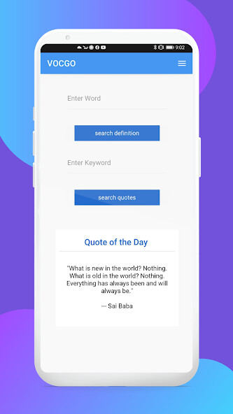 Run android online APK VOCGO: word, sentence, quote from MyAndroid or emulate VOCGO: word, sentence, quote using MyAndroid