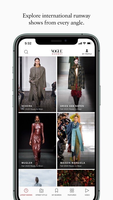 Emulate iPhone app Vogue Runway Fashion Shows using MyAndroid