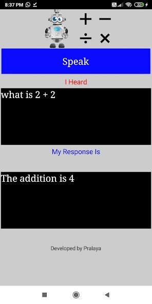 Run android online APK Voice Calculator for Kids from MyAndroid or emulate Voice Calculator for Kids using MyAndroid