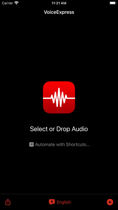 Emulate iPhone app VoiceExpress: Audio to Text using MyAndroid