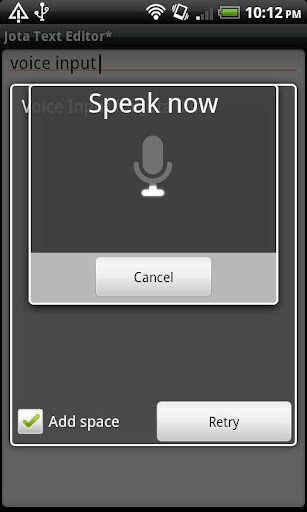 Run android online APK Voice Input for Jota from MyAndroid or emulate Voice Input for Jota using MyAndroid