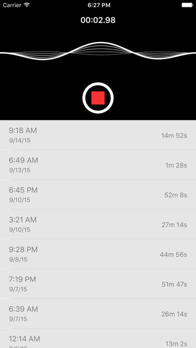 Emulate iPhone app Voice Memos for Apple Watch using MyAndroid