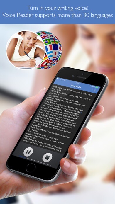 Emulate iPhone app Voice Reader Professional using MyAndroid