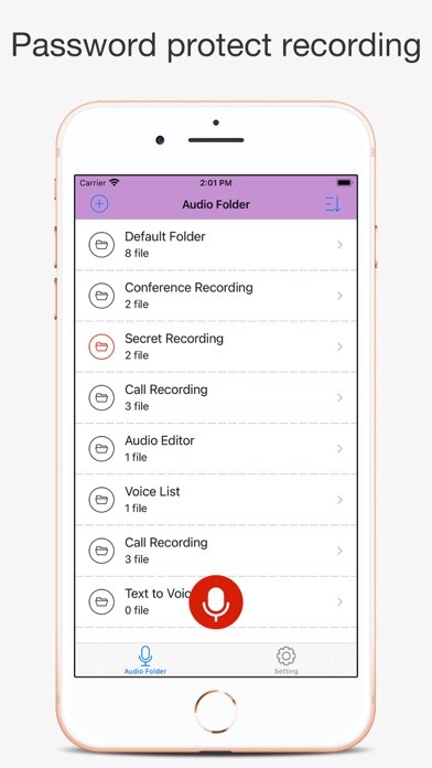 Emulate iPhone app Voice Recorder-call recorder using MyAndroid