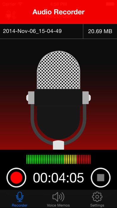 Emulate iPhone app Voice Recorder Lite: Record HD using MyAndroid Emulate iPhone app Voice Recorder Lite: Record HD using MyAndroid