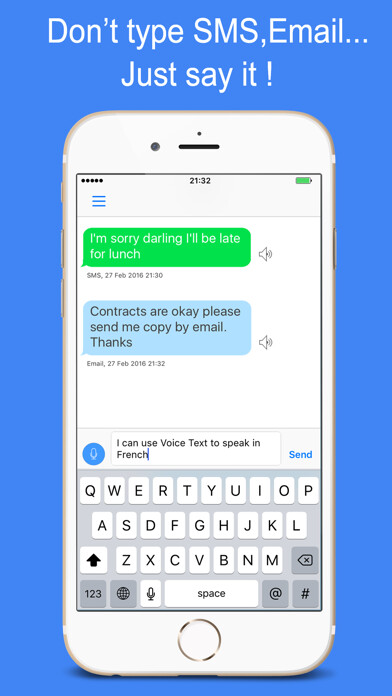 Emulate iPhone app Voice Text using MyAndroid