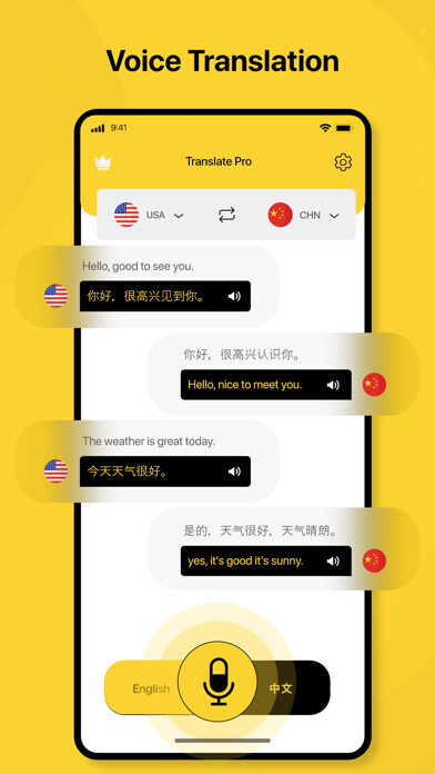 Emulate iPhone app Voice Translator-Translate Pro using MyAndroid