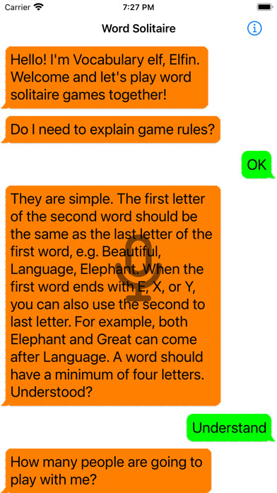 Emulate iPhone app Voice Word Solitaire using MyAndroid