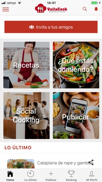 Emulate iPhone app VoilaCook-Recetas de Cocina using MyAndroid