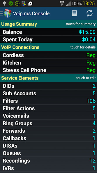 Emulate Android APK VoIP.ms Console