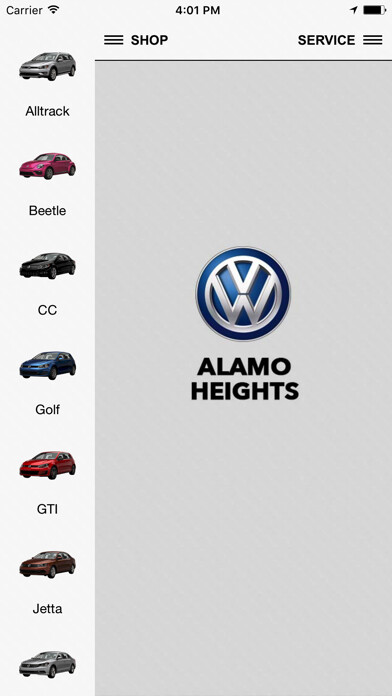 Emulate iPhone app Volkswagen of Alamo Heights using MyAndroid