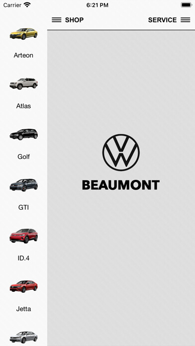 Emulate iPhone app Volkswagen of Beaumont using MyAndroid