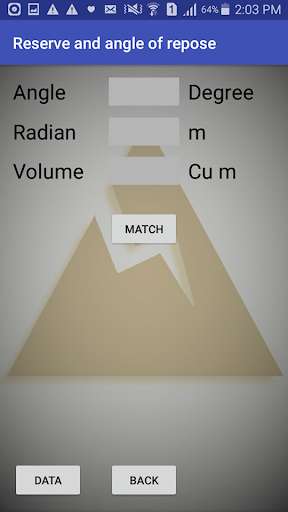 Run android online APK Volume and Angle of repose from MyAndroid or emulate Volume and Angle of repose using MyAndroid