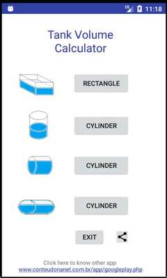 Emulate Android APK Volume of tanks - Calculator Emulate Android APK Volume of tanks - Calculator