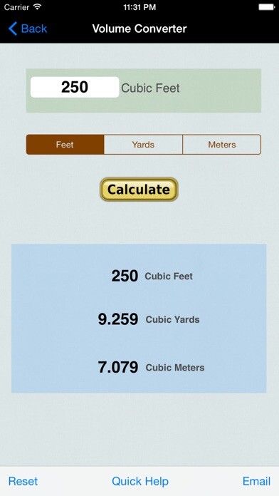 Emulate iPhone app Volume & Weight Converter Calc using MyAndroid