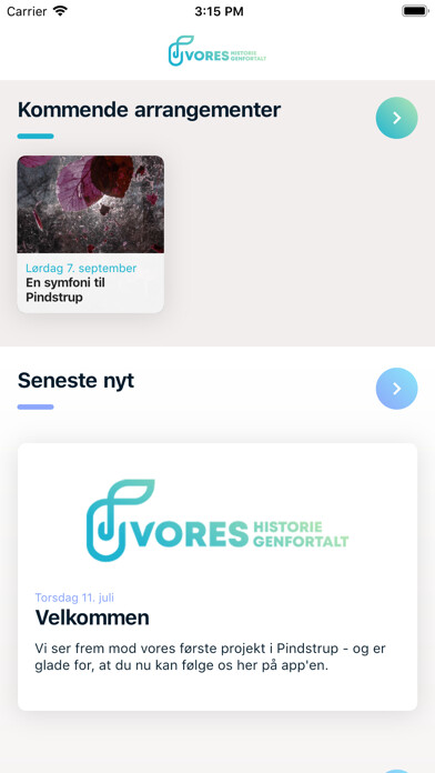 Emulate iPhone app Vores Historie Genfortalt using MyAndroid