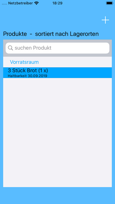 Emulate iPhone app Vorräte 2 using MyAndroid