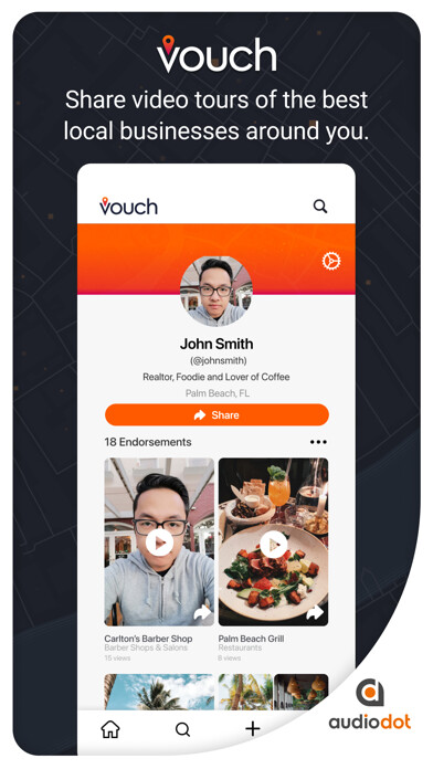 Emulate iPhone app Vouch - The best spots nearby using MyAndroid