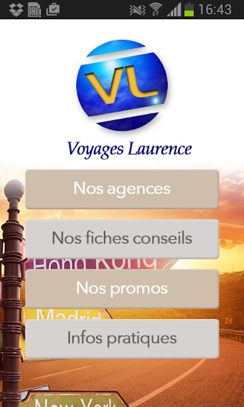 Emulate iPhone app Voyages Laurence using MyAndroid