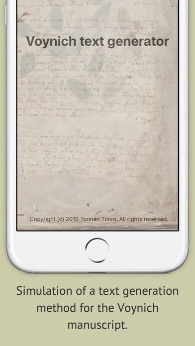 Emulate iPhone app VoynichTextGenerator using MyAndroid