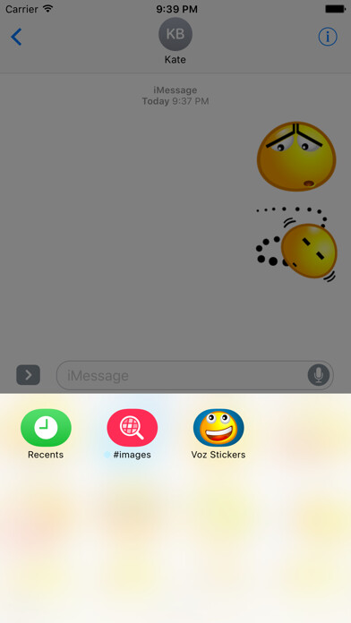 Emulate iPhone app Voz Stickers using MyAndroid