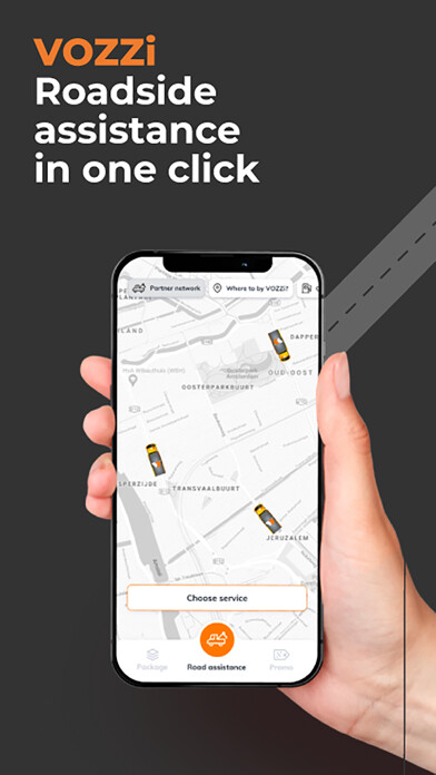 Emulate iPhone app VOZZi -Car assistance on click using MyAndroid
