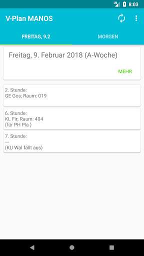 Run android online APK V-Plan MANOS from MyAndroid or emulate V-Plan MANOS using MyAndroid