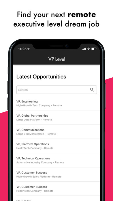 Emulate iPhone app VP Level: Executive Job Search using MyAndroid