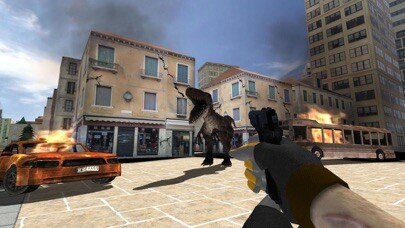 Emulate iPhone app VR Dinosaur Hunter: City Dino Survival Game 3D using MyAndroid