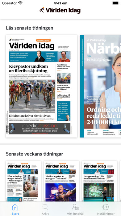 Emulate iPhone app Världen idag e-tidning using MyAndroid Emulate iPhone app Världen idag e-tidning using MyAndroid