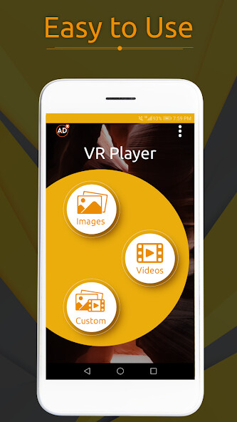 Emulate VR Player VR videos and 360 video player from MyAndroid or run VR Player VR videos and 360 video player using MyAndroid