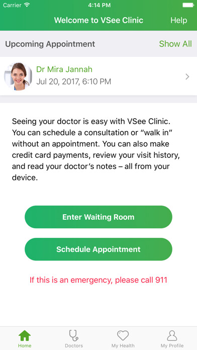 Emulate iPhone app VSee Clinic for Patient using MyAndroid