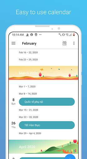 Run android online APK Vsmart Calendar from MyAndroid or emulate Vsmart Calendar using MyAndroid