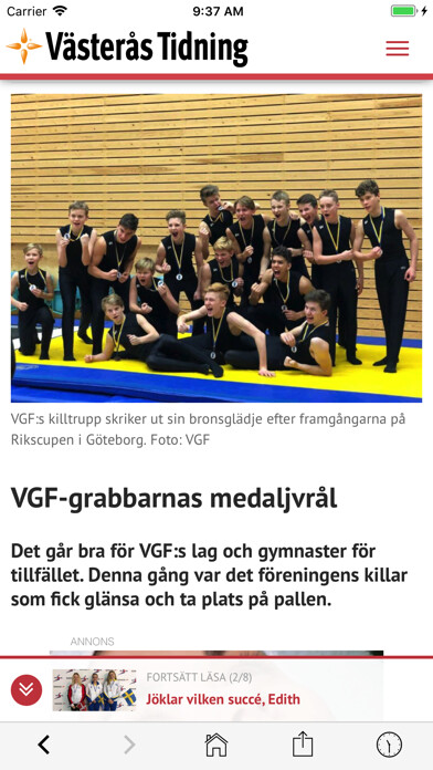 Emulate iPhone app Västerås Tidning using MyAndroid Emulate iPhone app Västerås Tidning using MyAndroid