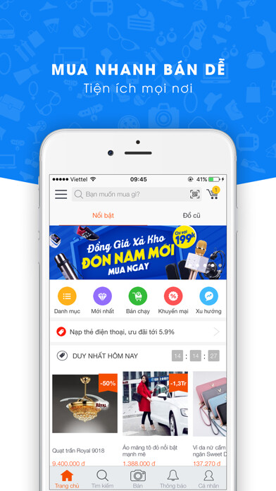 Emulate iPhone app Vật Giá - Mua sắm & Bán hàng using MyAndroid