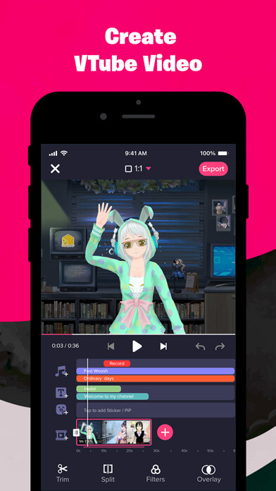 Emulate iPhone app Vtuber - Vtube video editor using MyAndroid Emulate iPhone app Vtuber - Vtube video editor using MyAndroid