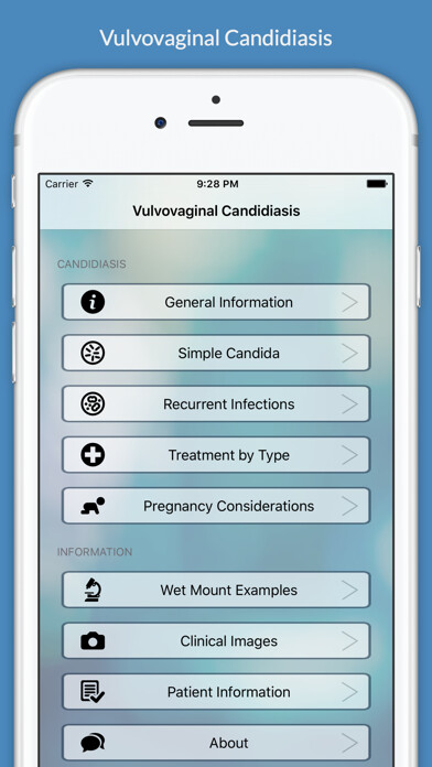 Emulate iPhone app Vulvovaginal Candidiasis using MyAndroid Emulate iPhone app Vulvovaginal Candidiasis using MyAndroid