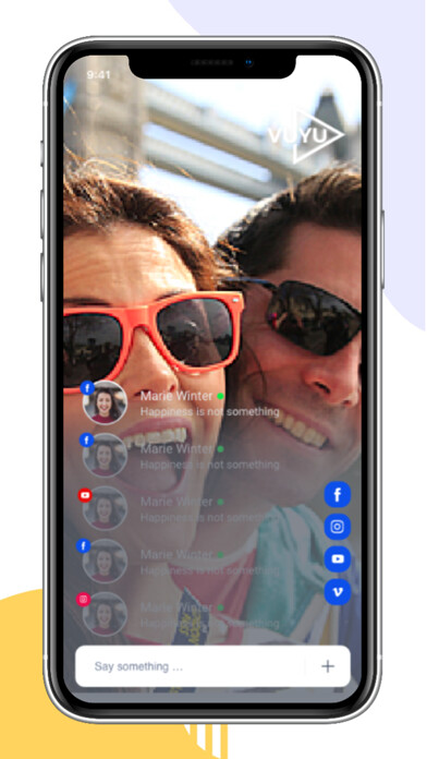 Emulate iPhone app Vuyu -Live-Multi Social Stream using MyAndroid