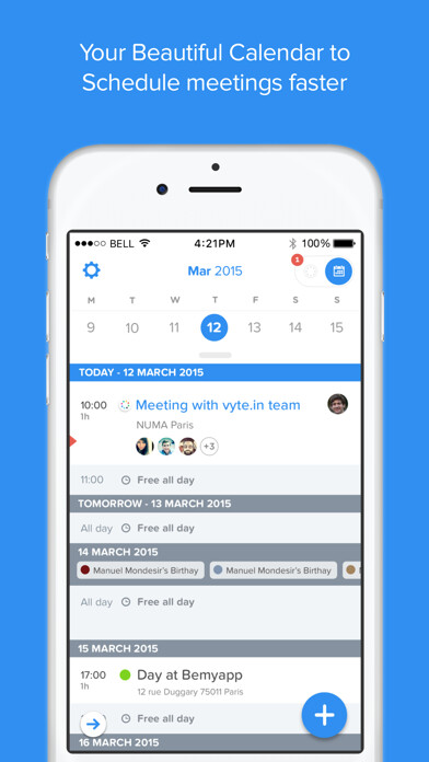 Emulate iPhone app Vyte calendar using MyAndroid