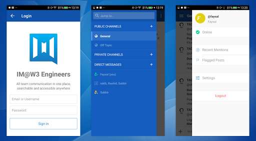 Run android online APK W3IM (A great alternative for Slack for free) from MyAndroid or emulate W3IM (A great alternative for Slack for free) using MyAndroid